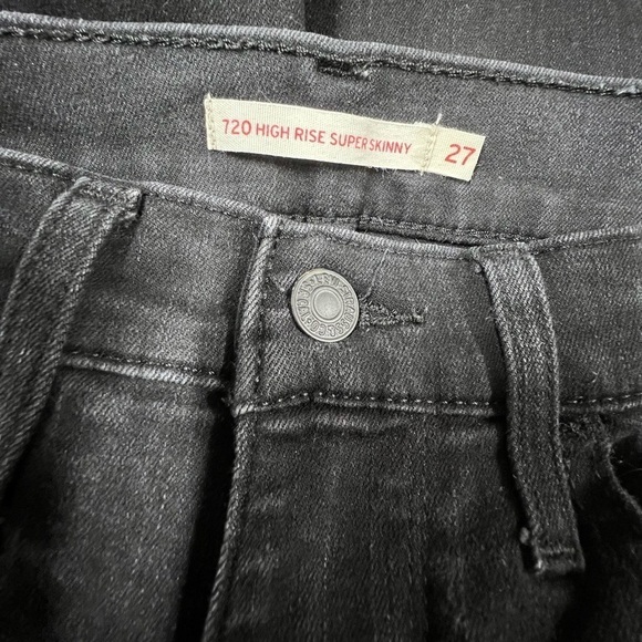 LEVI’S 720 High Rise Super Skinny Jeans Black Squared 27 - Picture 9 of 11